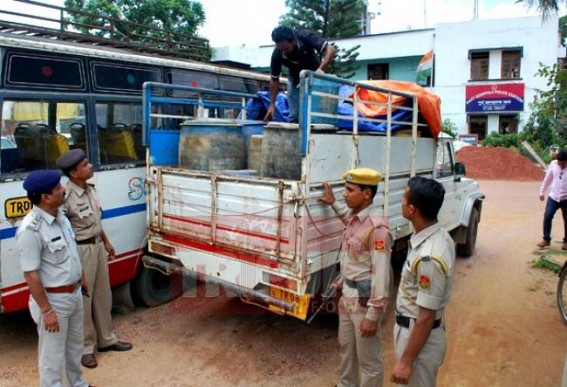 Illegal Petrol-business hits  NH44 (8) : 1775 litr petrol recovered by Agartala East Police,  allegation for â€˜Black-Marketingâ€™ centering North Tripura Dist.